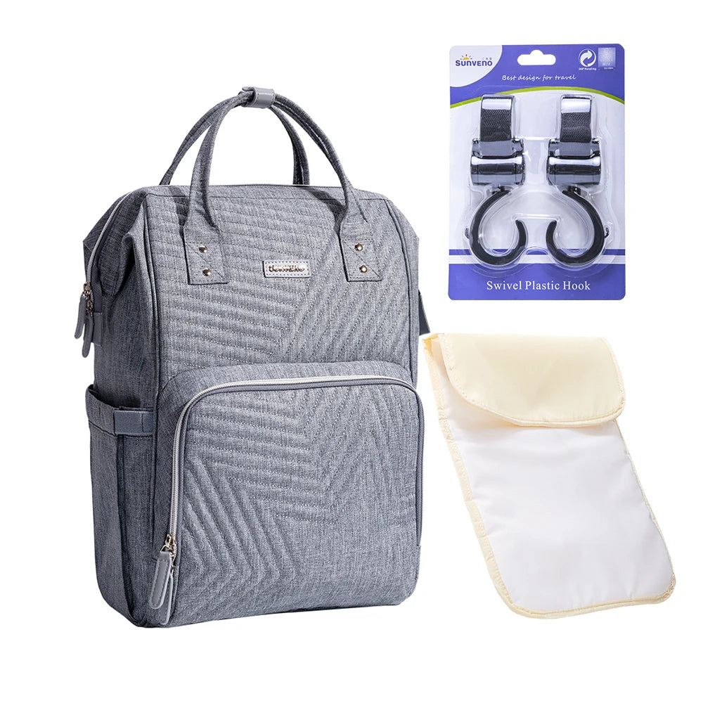Sunveno Diaper Bag Backpack Travel Organizer For Moms And Baby