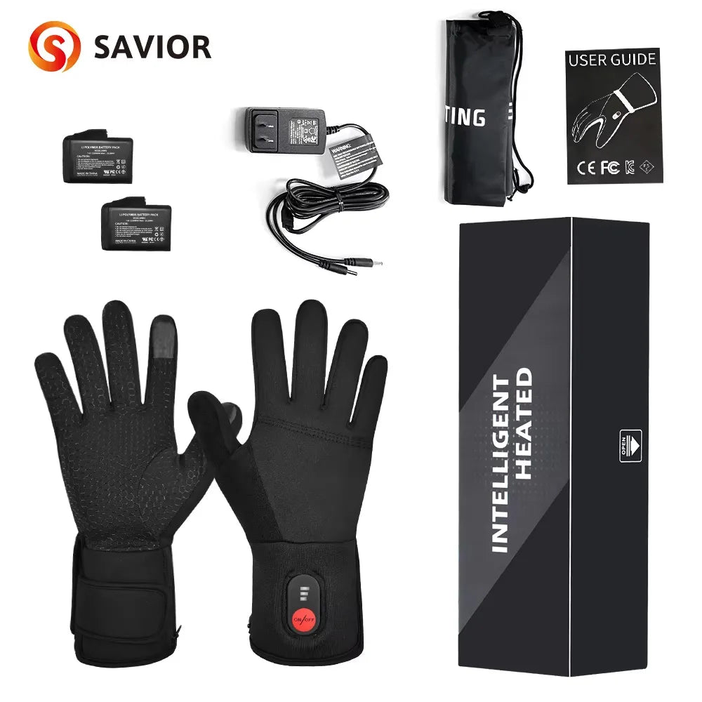 Savior Rechargeable Heated Gloves For Winter Skiing And Outdoor Use
