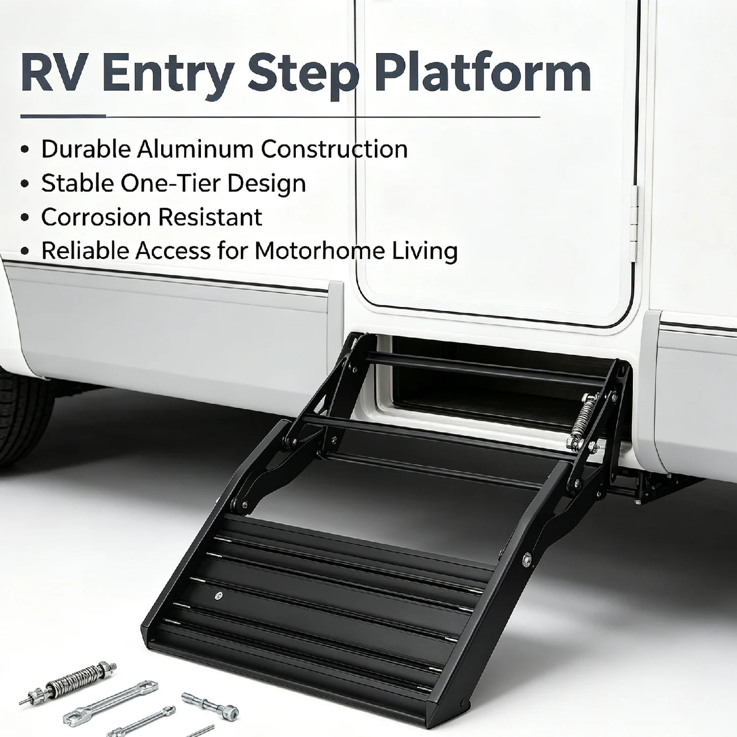 Bymaocar RV Aluminum Alloy Running Board Folding Drop Step
