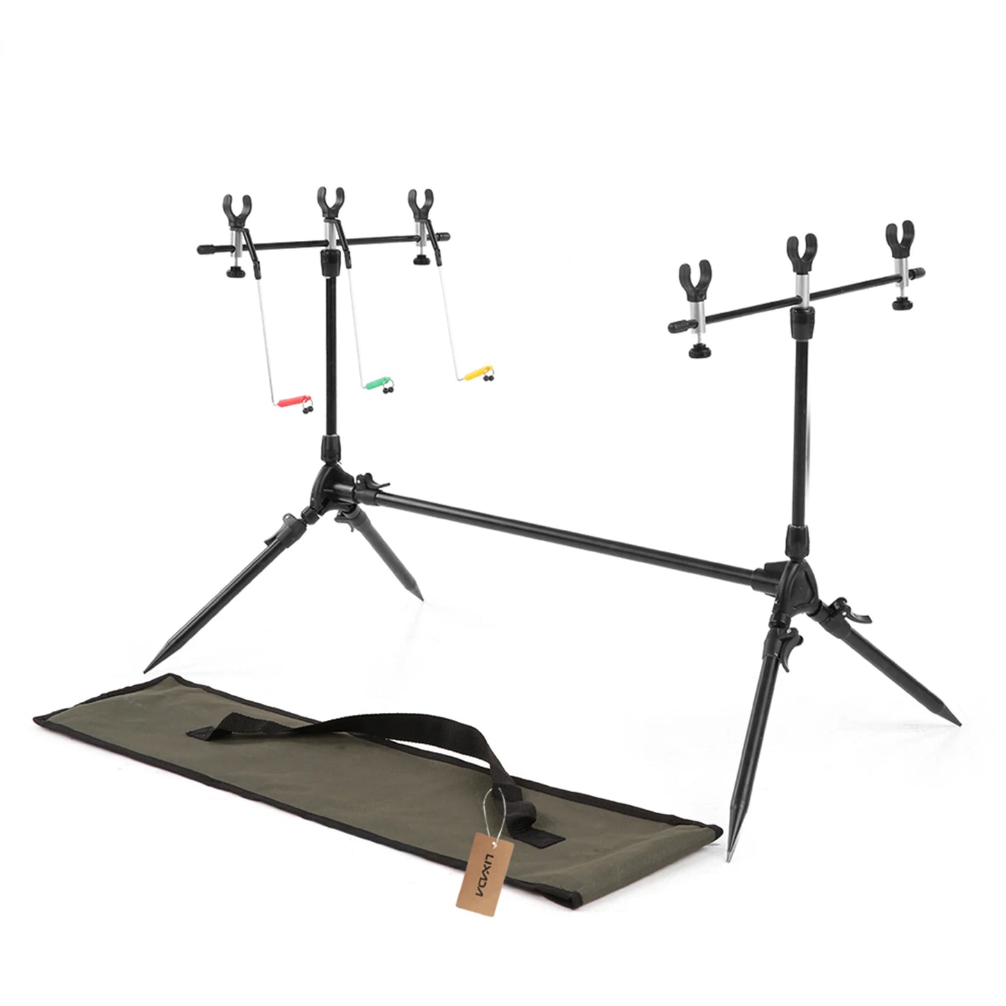 Adjustable Retractable Rod Pod Stand With Bite Alarms Swingers Indicator