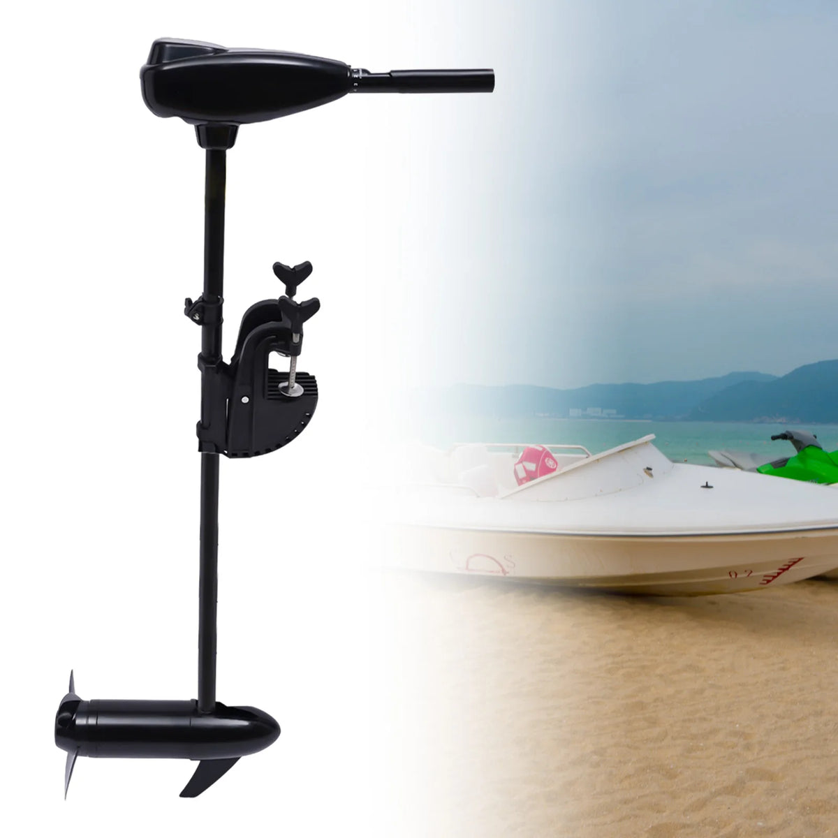 Bymaocar Electric Outboard Motor With 55 Pound Thrust, Low Noise