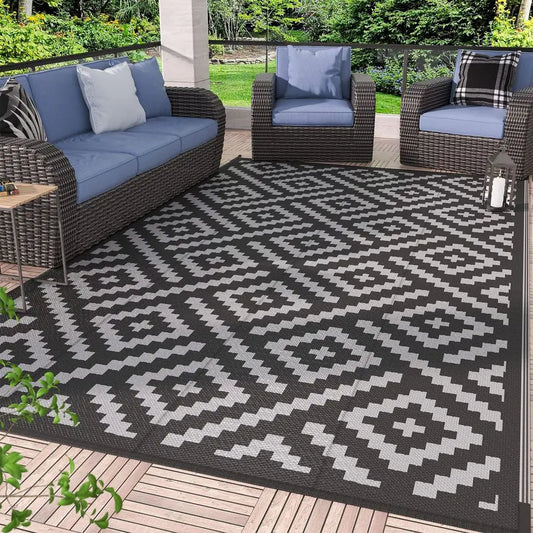Outdoor Reversible Waterproof Rug For Patio Deck Porch