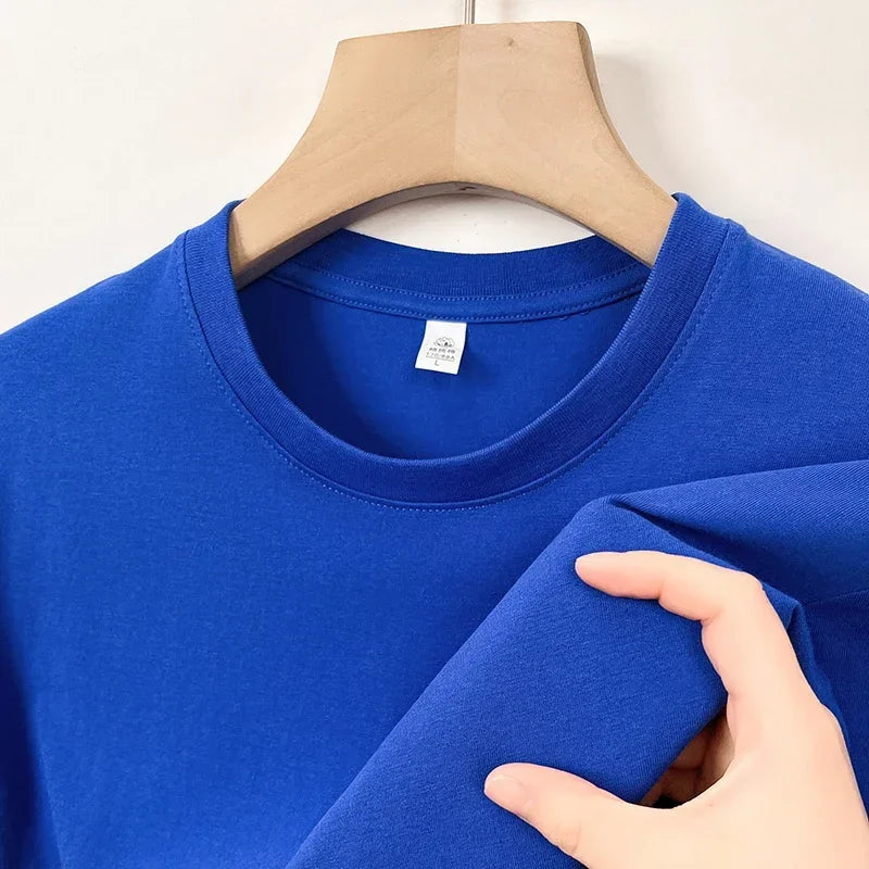 Men's Korean Casual Cotton Short Sleeve Round Neck T Shirt