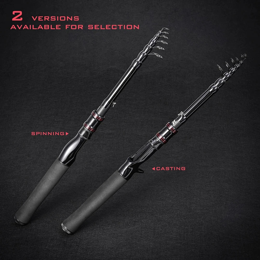 SHIQIAN Telescopic Carbon Fishing Rod With Rotating Reel Seat