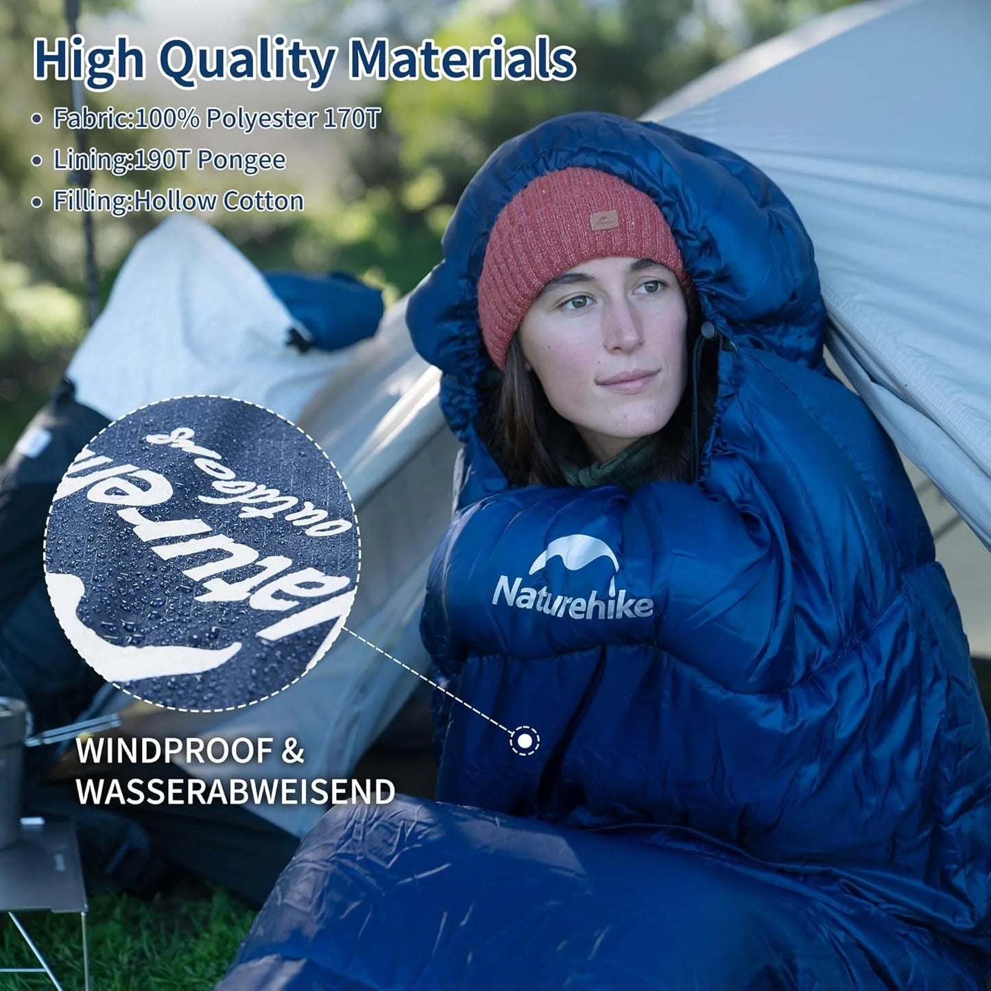 Naturehike MJ300 Mummy Sleeping Bag Polyester Winter Camping Adult