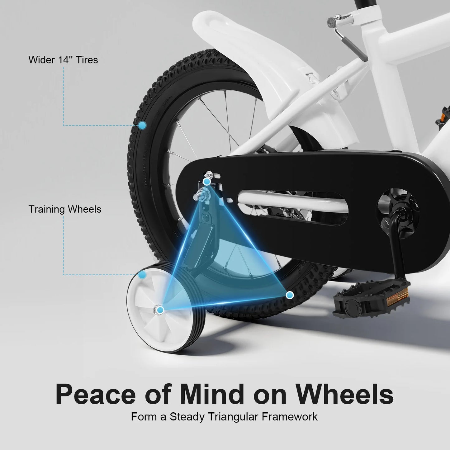 Kids Safe Learning Bicycle With Adjustable Height And Mudguards