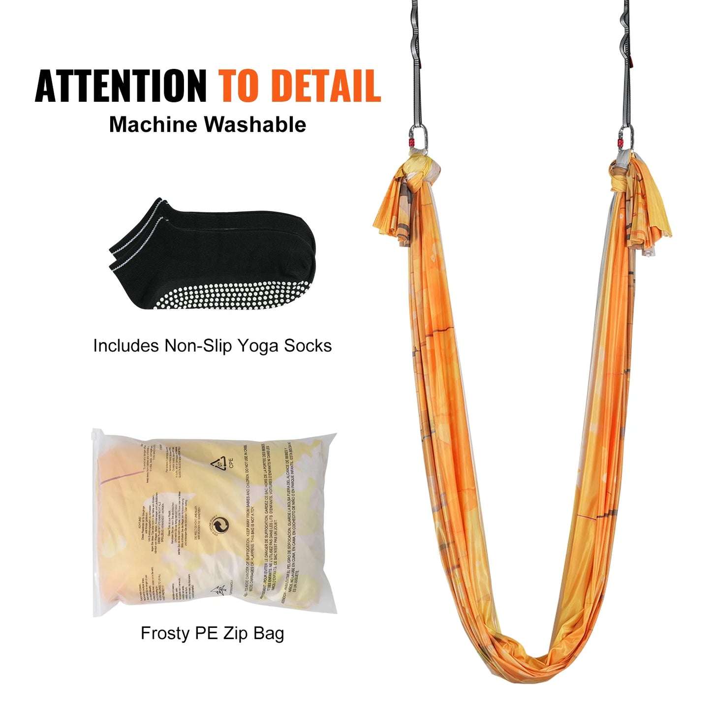 SucceBuy Aerial Yoga Hammock Kit With Nylon Rigging Hardware