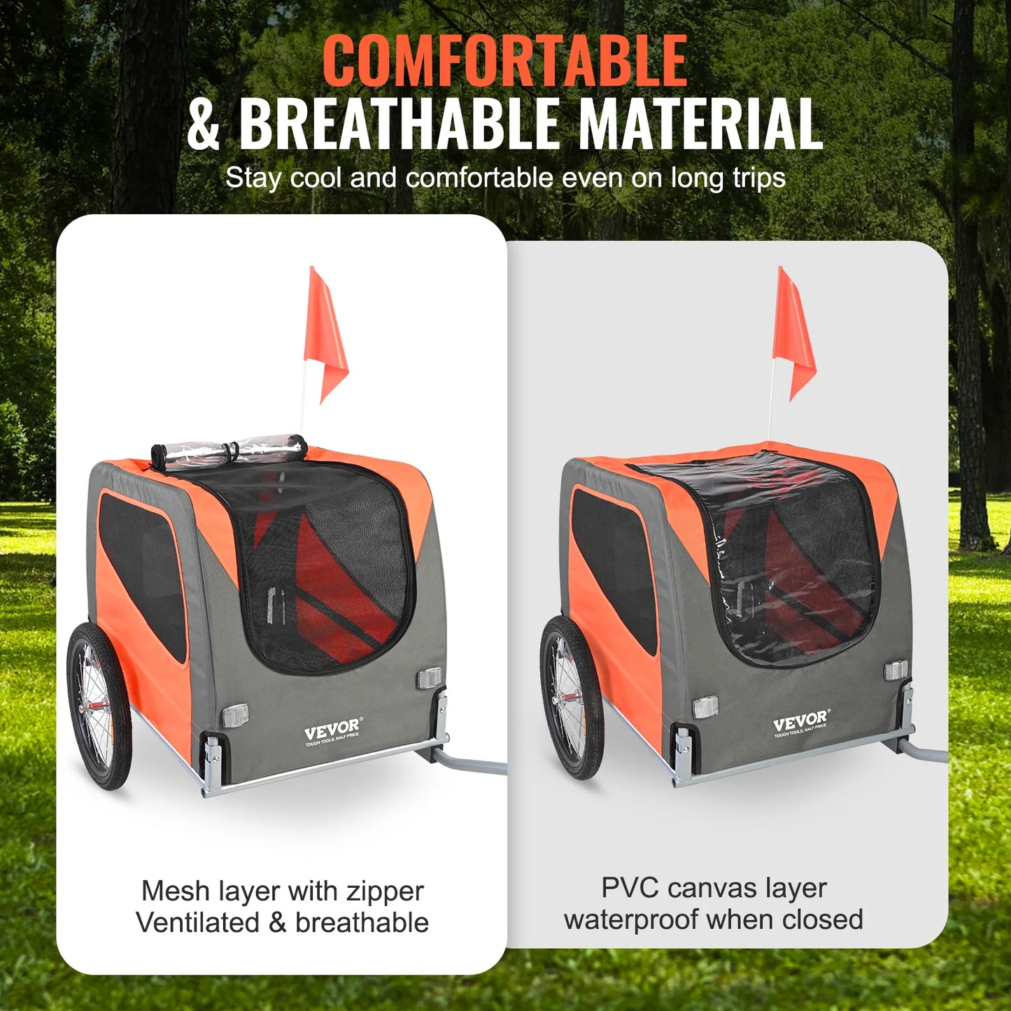 SucceBuy Dog Bike Trailer Pet Cart with Folding Frame