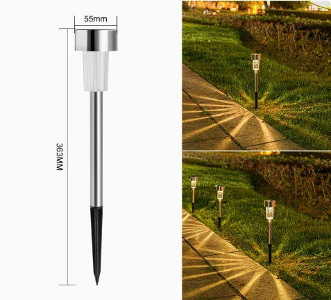 Stainless Steel Solar Garden Lights Waterproof Outdoor LED Pathway Lamps