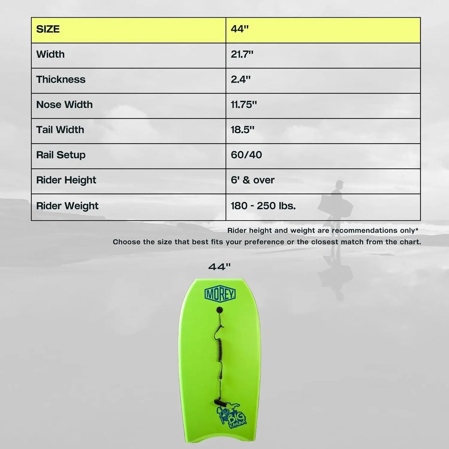 Big Kahuna 44 Bodyboard For Tall Riders Original
