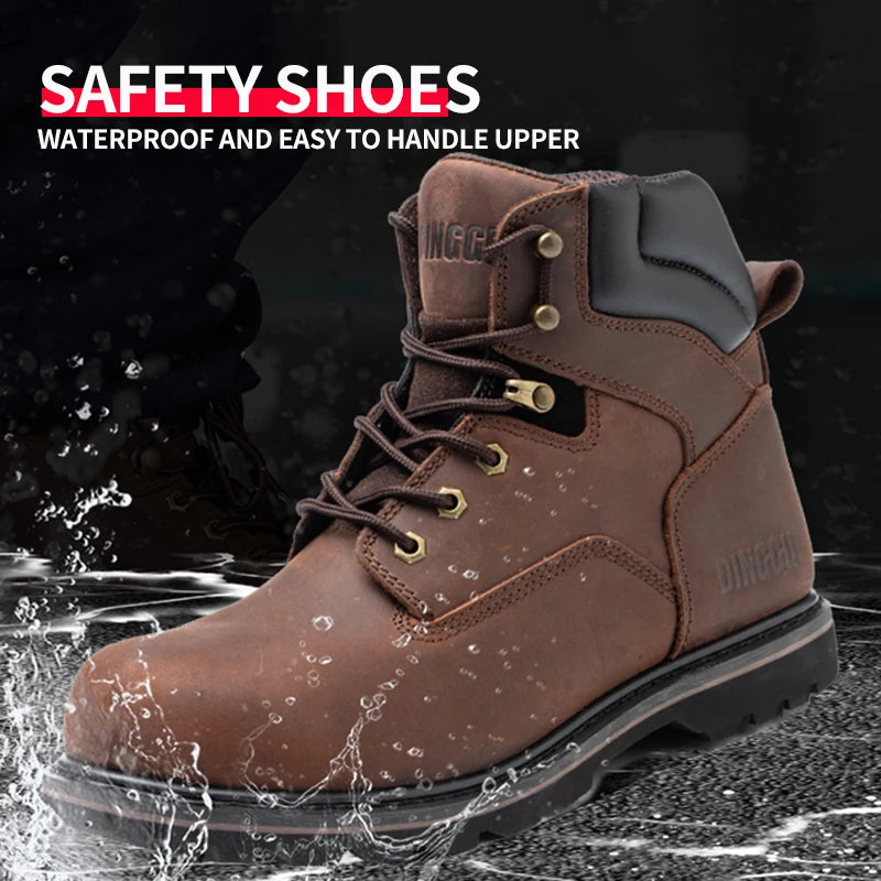 Steel Toe Safety Boots For Men Anti Puncture Work Protection