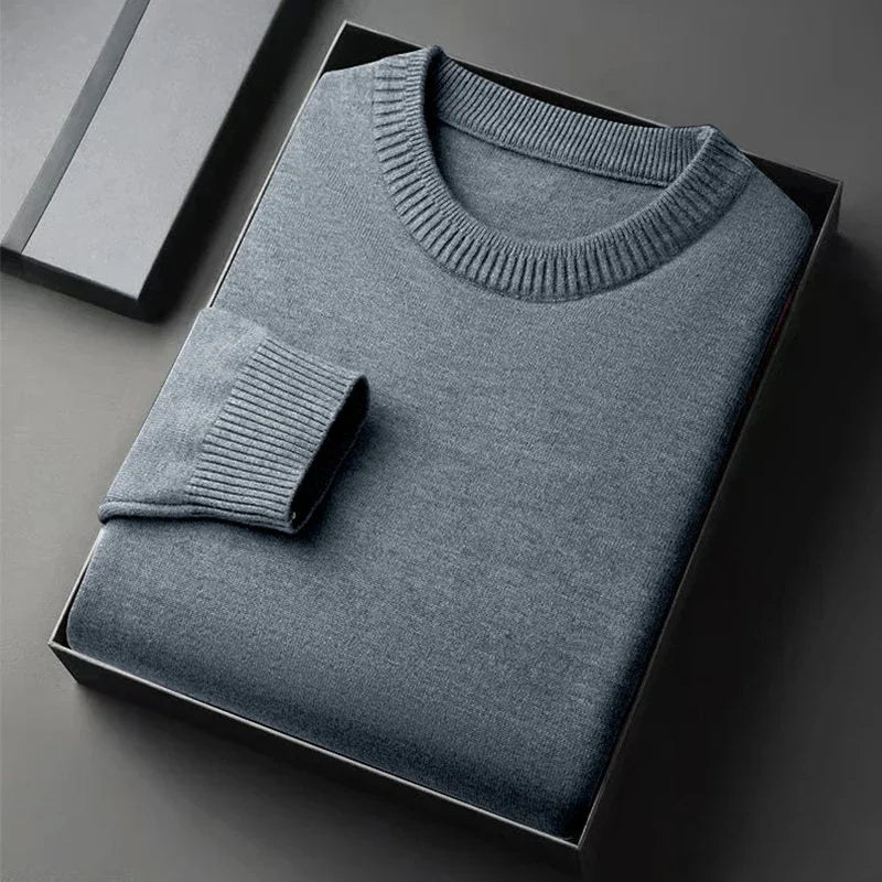 Men's Classic Crewneck Knit Pullover Sweater Lightweight Polyester