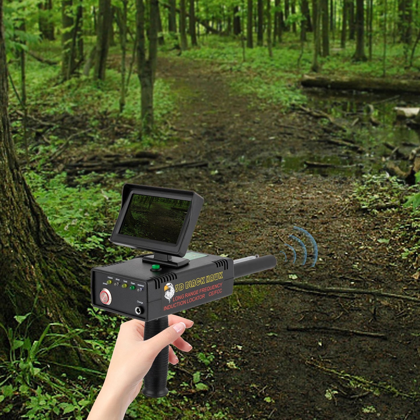 Metal Detector 1200m Range Metal Finder Rechargeable Treasure Hunter for Gold Silver Copper Metal Gold Detector