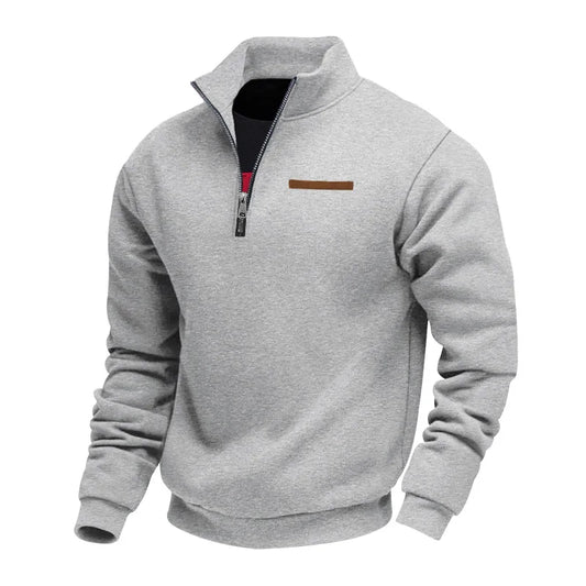 American Heavy Fleece Half Zip Mens Sweater Stand Up Collar