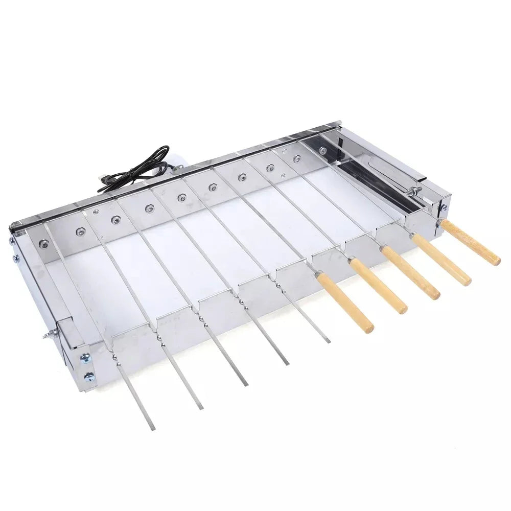 Rotisserie BBQ Grill With Automatic Flipping Skewers