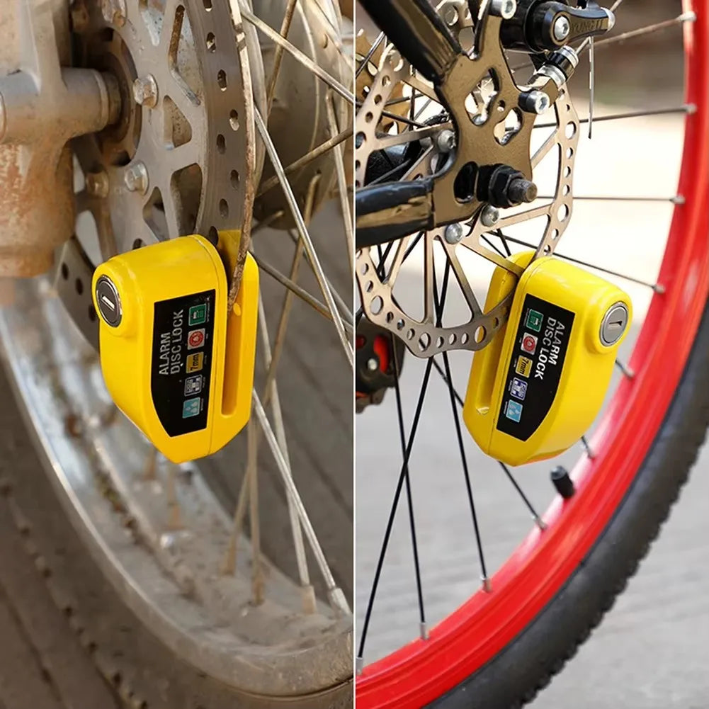 Motorcycle Disc Lock Alarm 130dB Anti Theft Padlock Waterproof