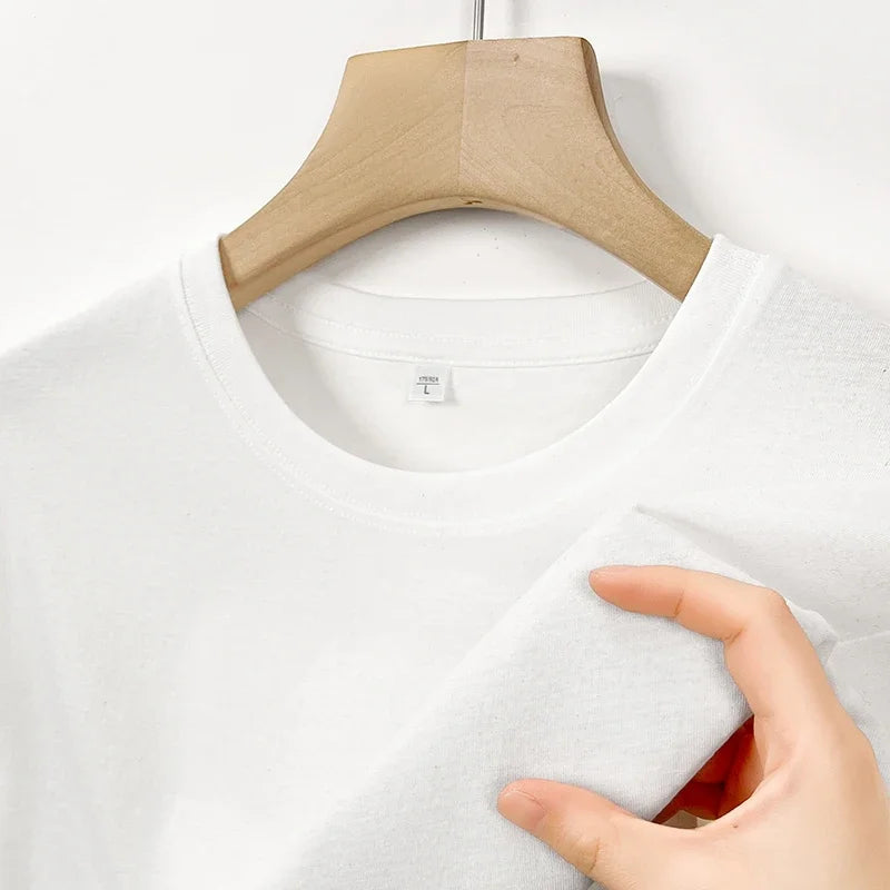 Men's Korean Casual Cotton Short Sleeve Round Neck T Shirt
