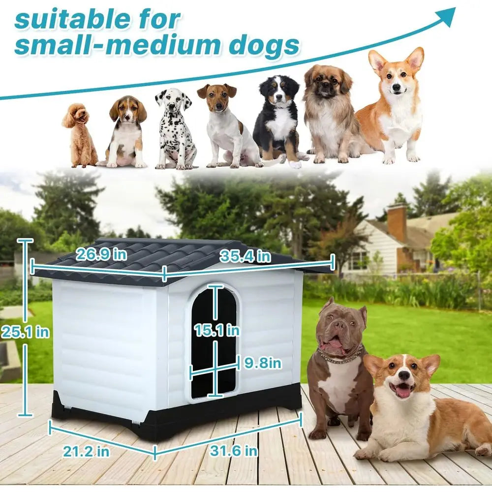 Water Resistant Ventilated Dog House For Indoor Outdoor Use