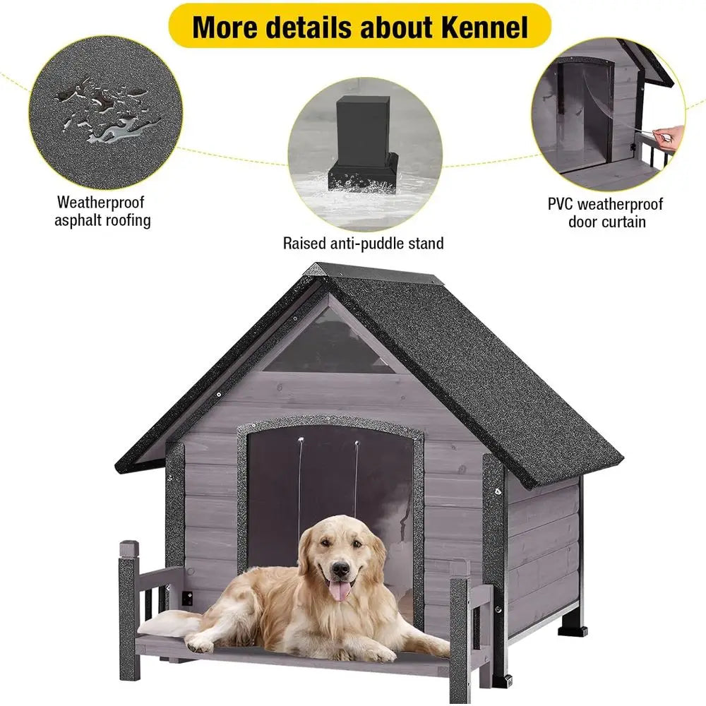 Insulated Outdoor Dog Kennel With Weatherproof Chew Resistant Shelter