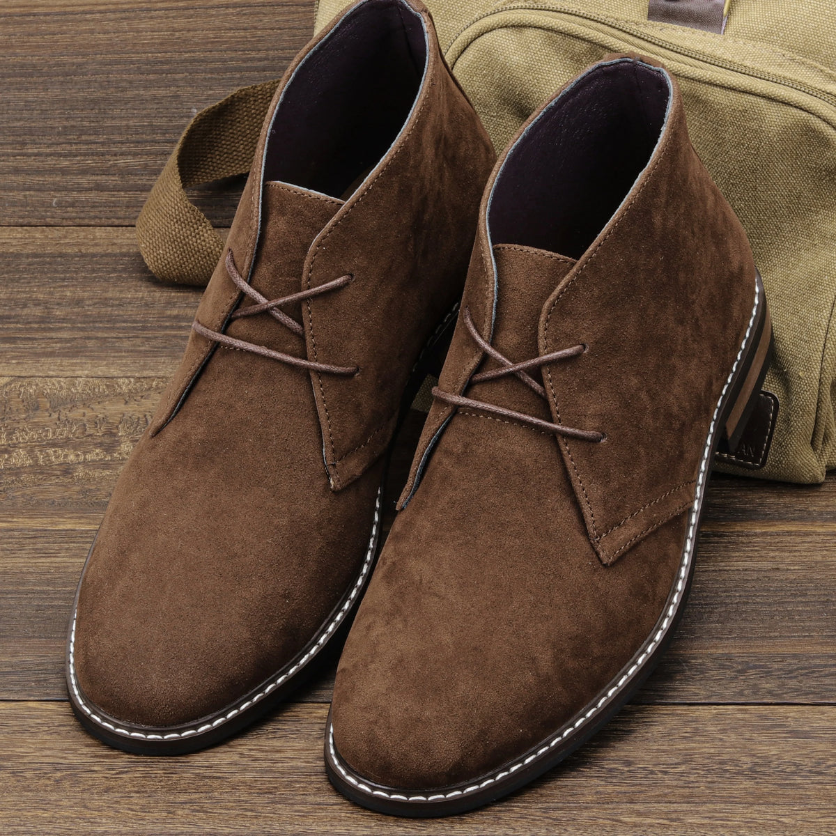 Hecrafted Men's Suede Chukka Desert Boots Casual Lace Up