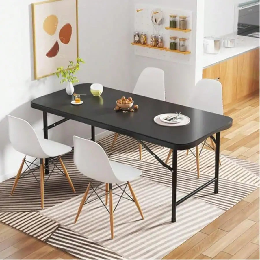 Portable Folding Table With Adjustable Height For Indoor Outdoor Use