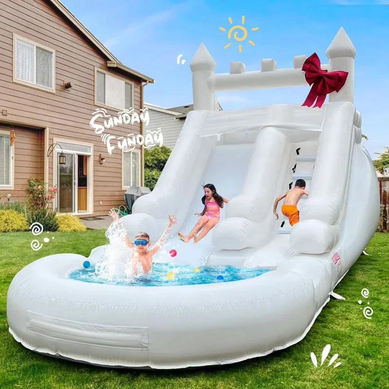 Commercial PVC Inflatable Water Slide With Splash Pool