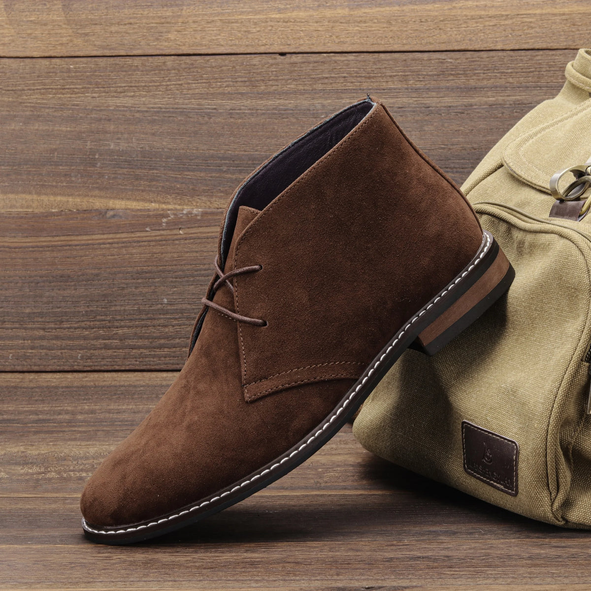 Hecrafted Men's Suede Chukka Desert Boots Casual Lace Up