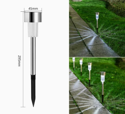 Stainless Steel Solar Garden Lights Waterproof Outdoor LED Pathway Lamps