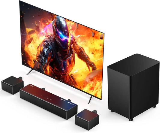 Dolby Atmos 5.1 Soundbar With Wireless Subwoofer And Surround Speakers