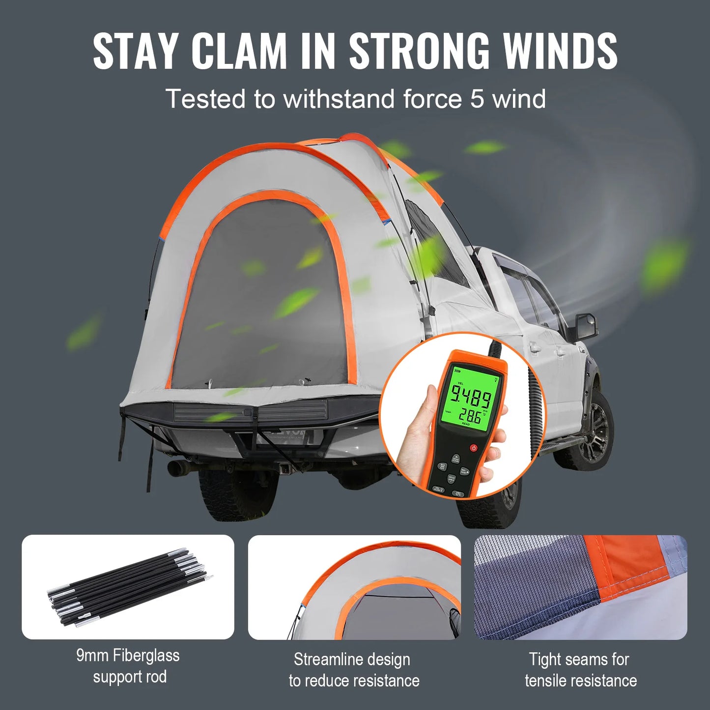 SucceBuy Truck Bed Tent With Rainfly For Camping Travel