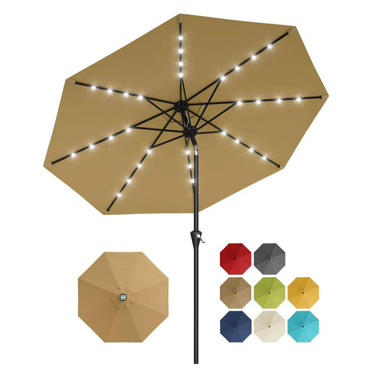 Studyset Solar Powered Patio Umbrella With 32 LEDs
