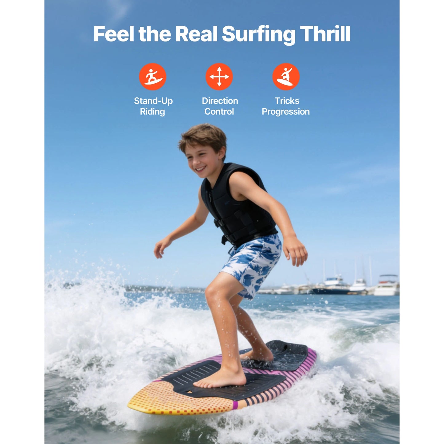SucceBuy 45 Or 63 Inch Wakesurf Board With Eps Foam Core
