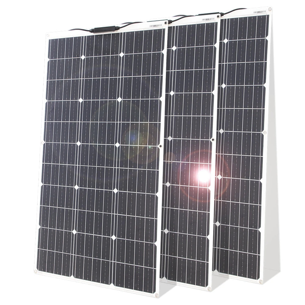 Asunerge 12V Flexible Solar Panel Kit 100W Monocrystalline Waterproof Controller