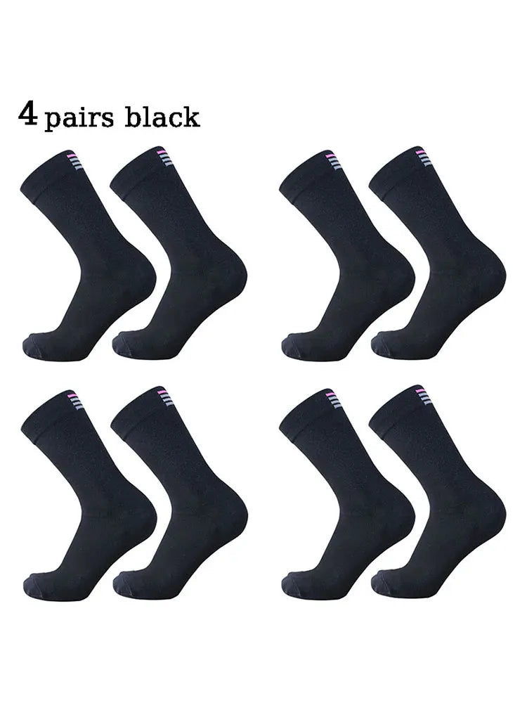 Unisex Mid Length Cycling Socks Four Pairs For Racing