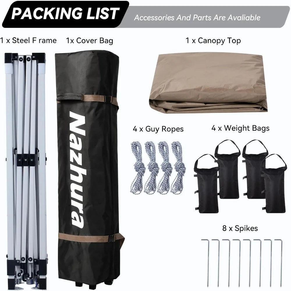 Pop Up Canopy Tent With Sand Weight Bag For Easy One Person Setup