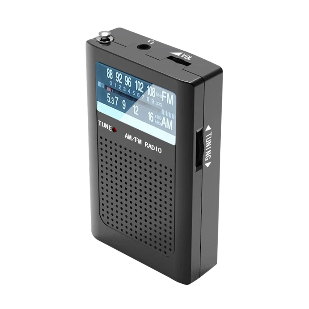 Shunmaii Pocket AM FM Radio Builtin Antenna Portable Dual Speakers