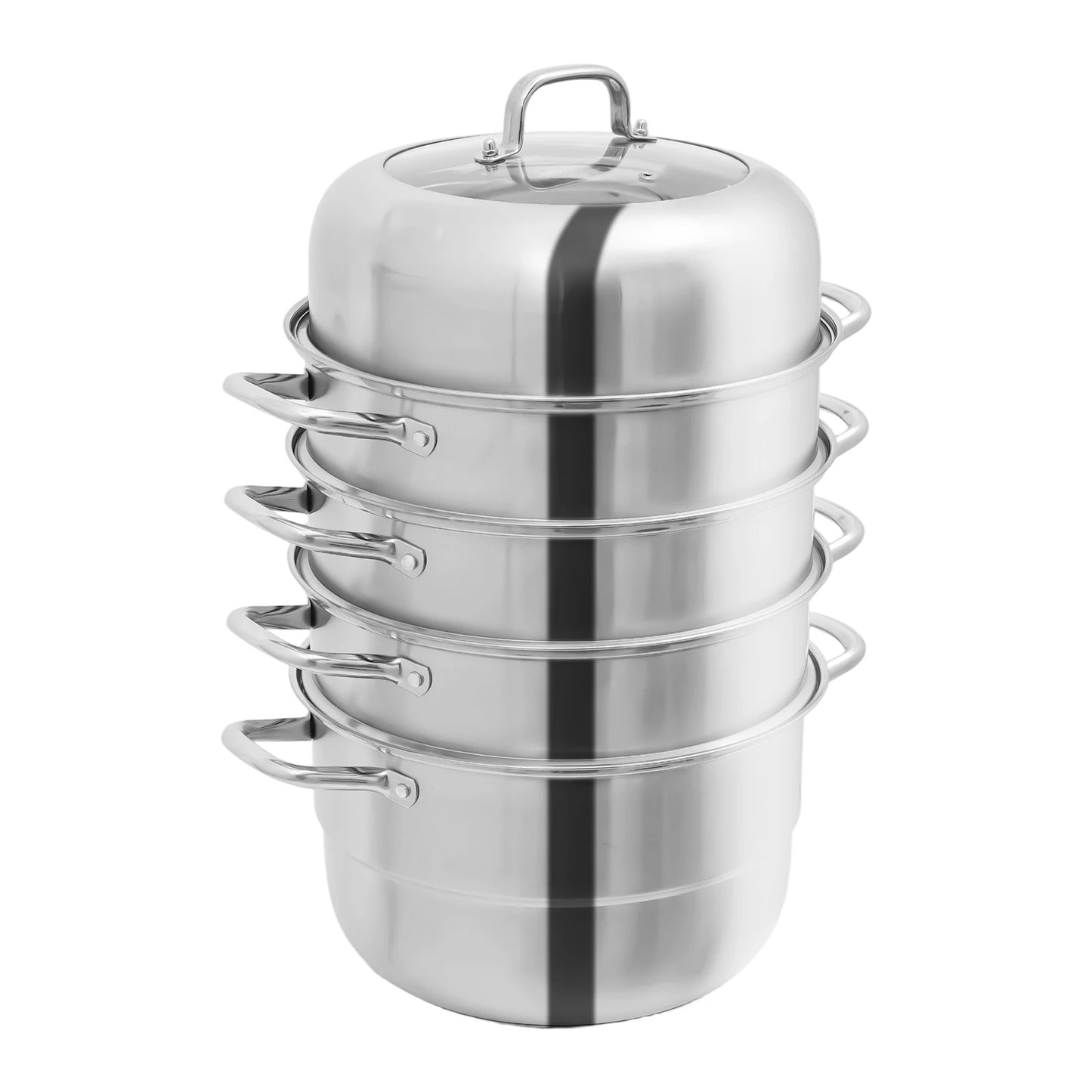 Bymaocar 5 Tier Stainless Steel Steamer Pot With Lid For All Hobs