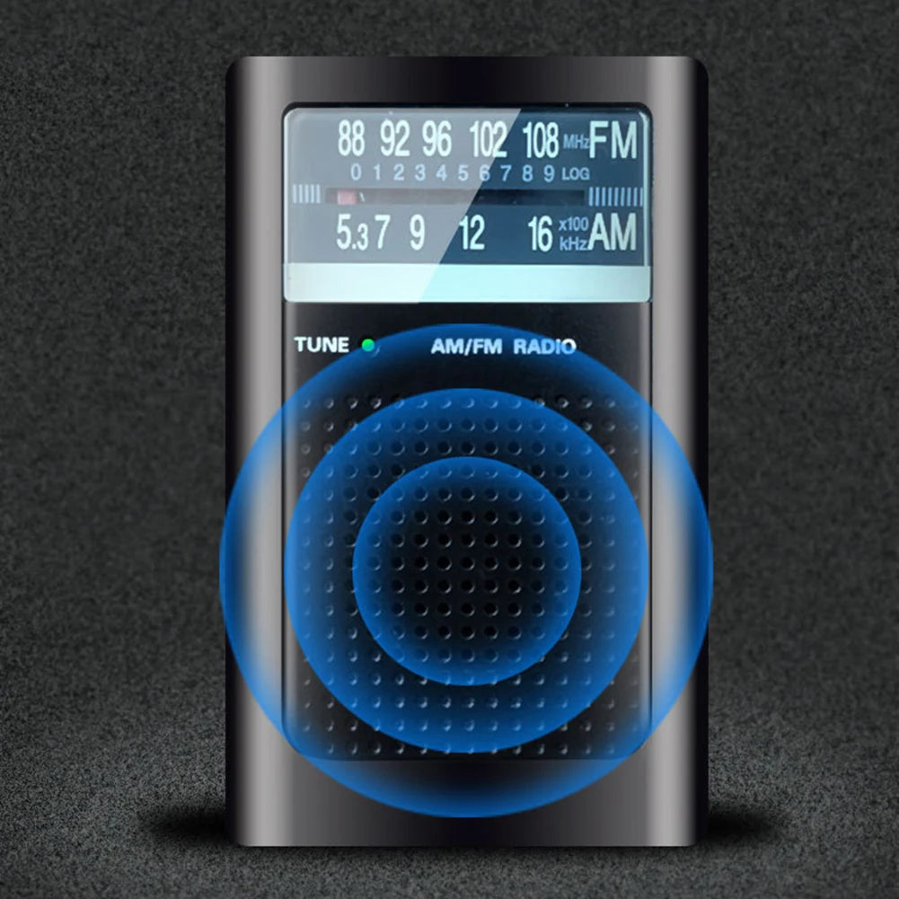Shunmaii Pocket AM FM Radio Builtin Antenna Portable Dual Speakers