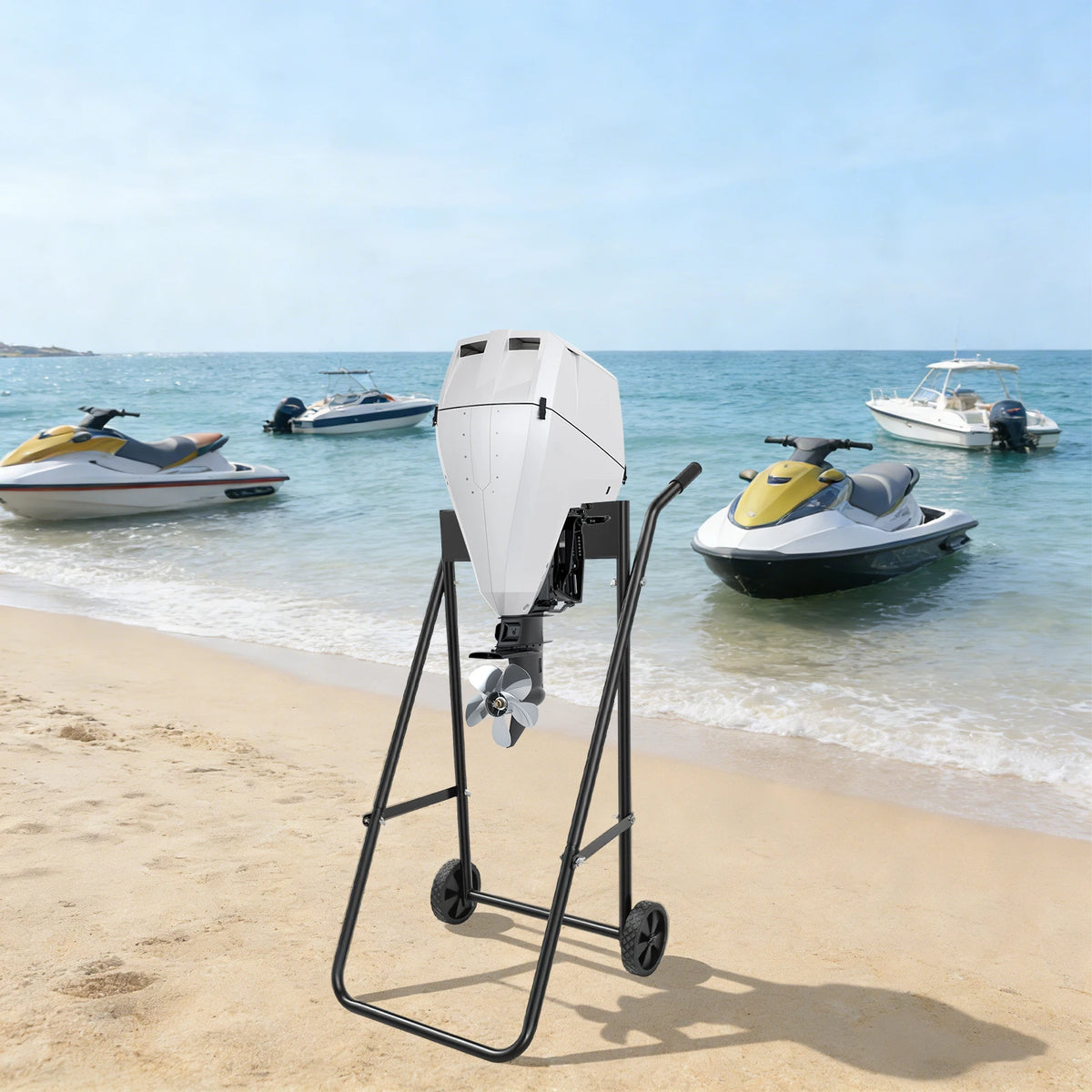 Foldable Outboard Motor Cart for Boat Engine Transport and Repair