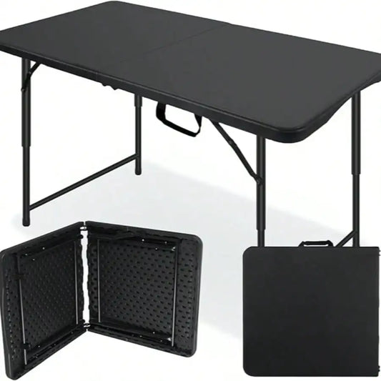 Portable Folding Table With Adjustable Height For Indoor Outdoor Use
