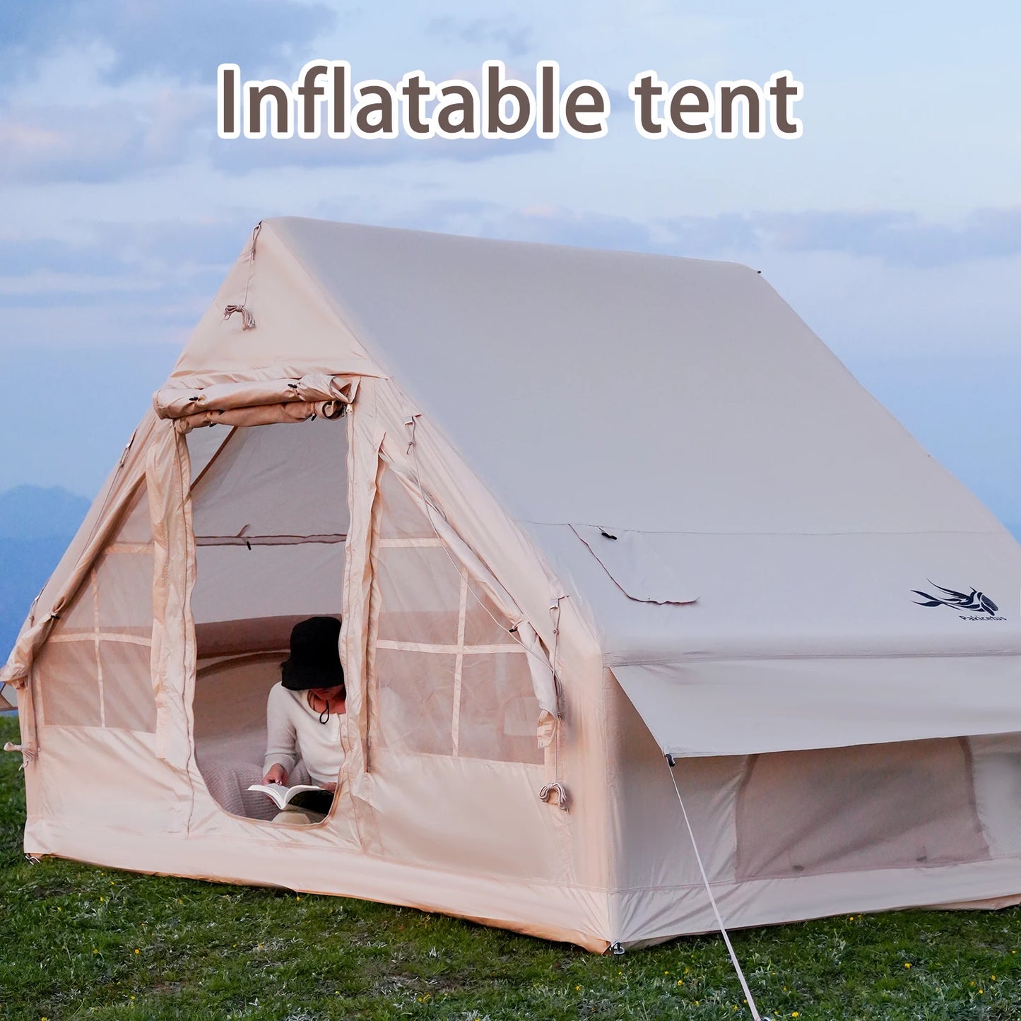 Pakicetus 4-8 Person Inflatable Camping Tent Quick Setup Waterproof Shelter