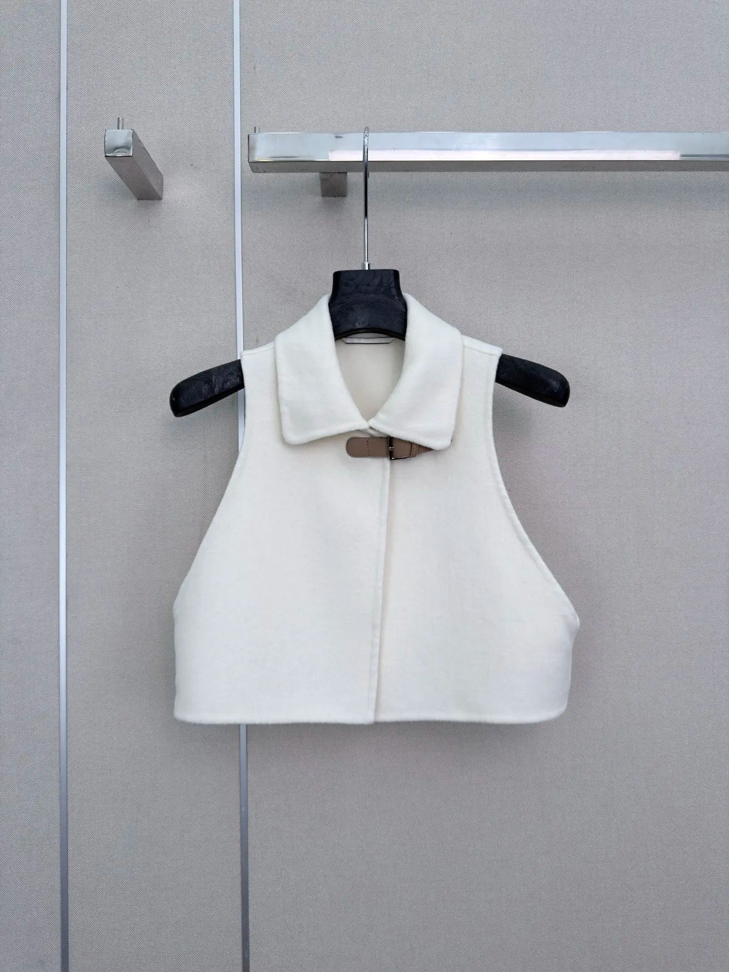 Women's Wool Long Sleeve V-Neck Button Top And Lapel Vest