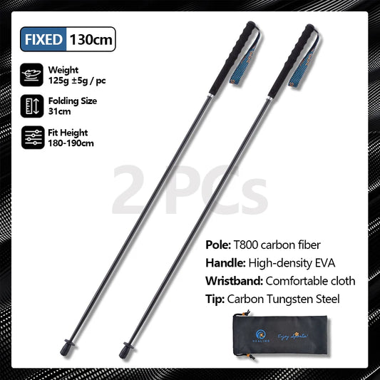 OKHEALING Pure Carbon Fiber Hiking Sticks 2 Pack Telescopic Poles