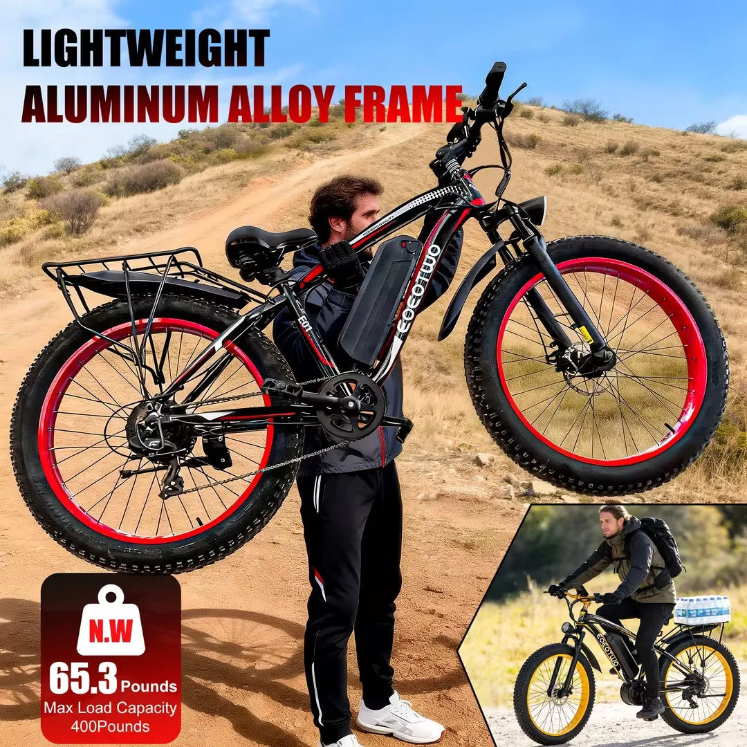 EOEOTWO Electric Mountain Bike 1500W Peak Motor 34MPH
