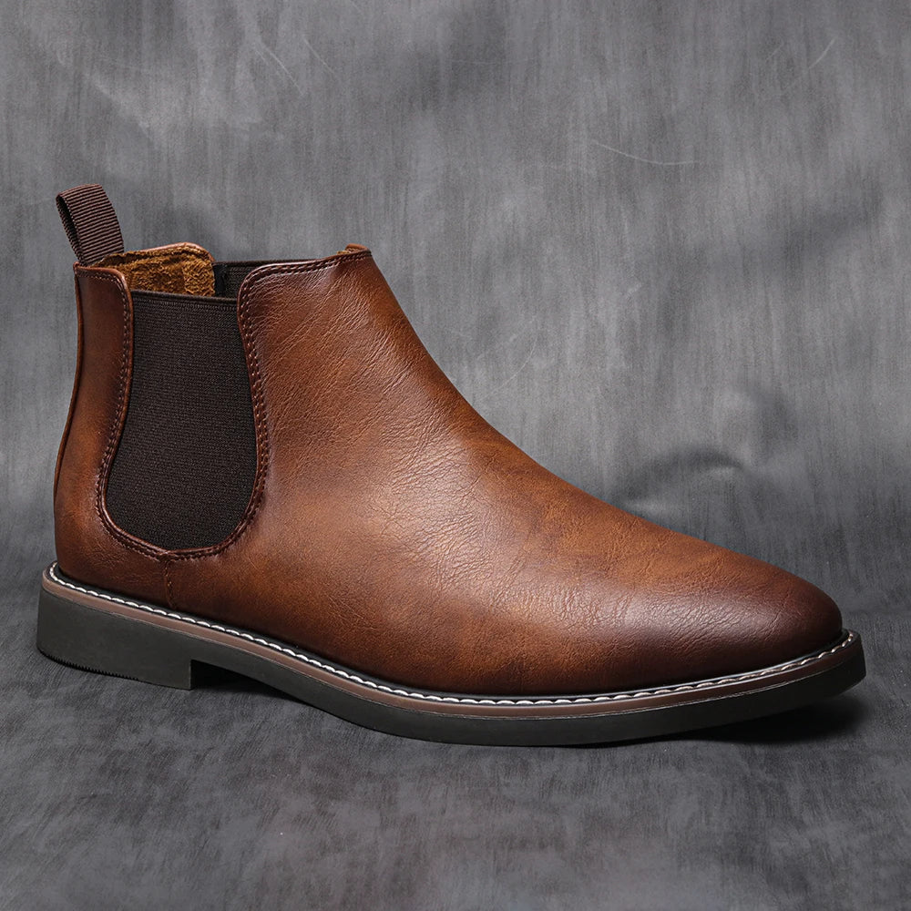 Hecrafted Mens Chelsea Ankle Boots With Elastic Comfort Fit