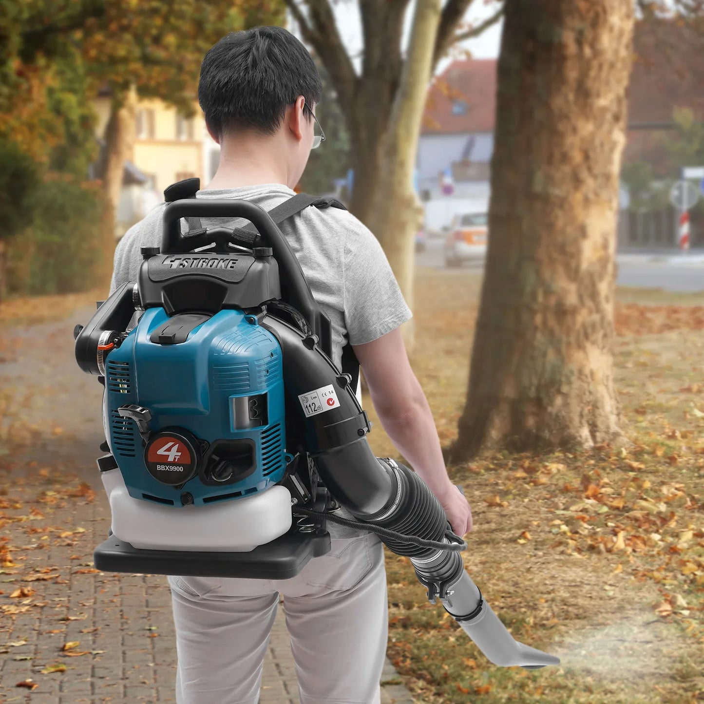 Bymaocar 75.6CC Four Stroke Gas Powered Backpack Leaf Blower