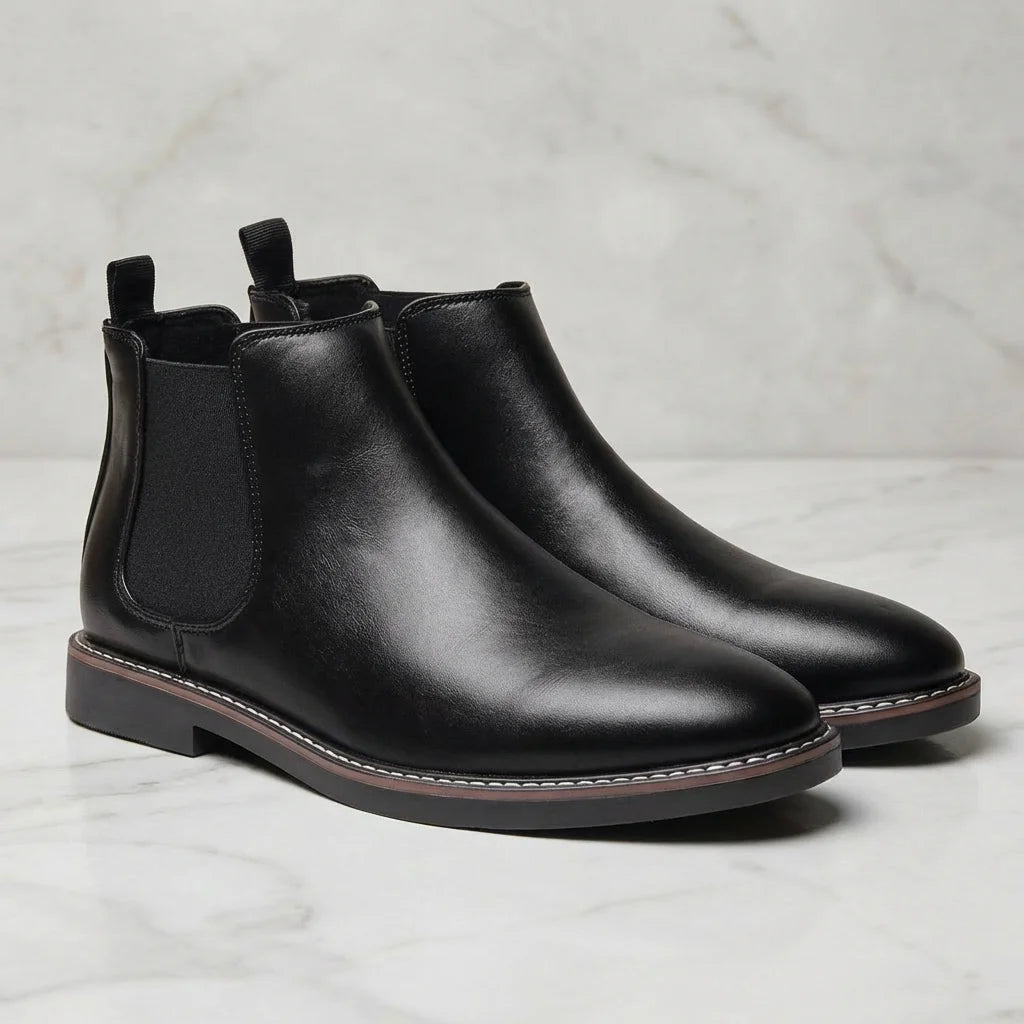 Hecrafted Mens Chelsea Ankle Boots With Elastic Comfort Fit