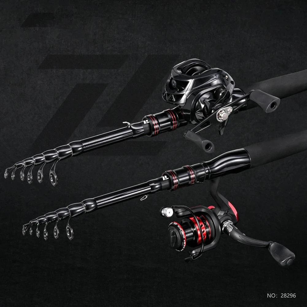 SHIQIAN Telescopic Carbon Fishing Rod With Rotating Reel Seat