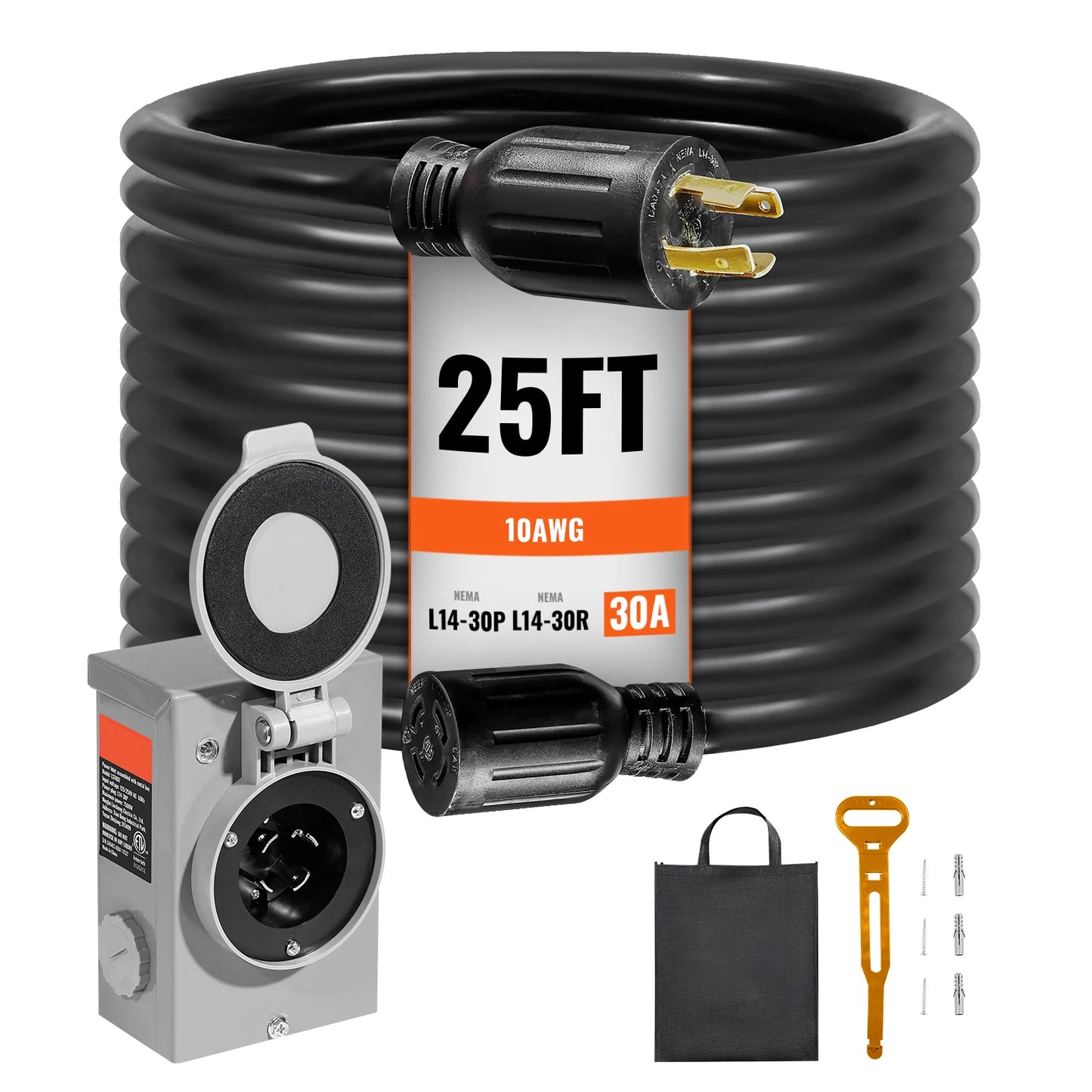 SucceBuy 30 Amp L14 30 Generator Cord Power Inlet Kit