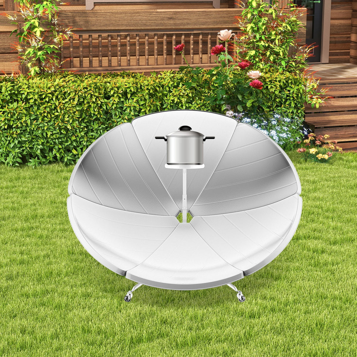 Portable Parabolic Solar Cooker for Camping and Outdoor Cooking